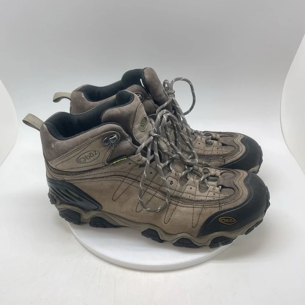 Oboz Boots Mens 12 Bridger B-Dry Waterproof Hiking Trail Outdoor Brown Shoes
